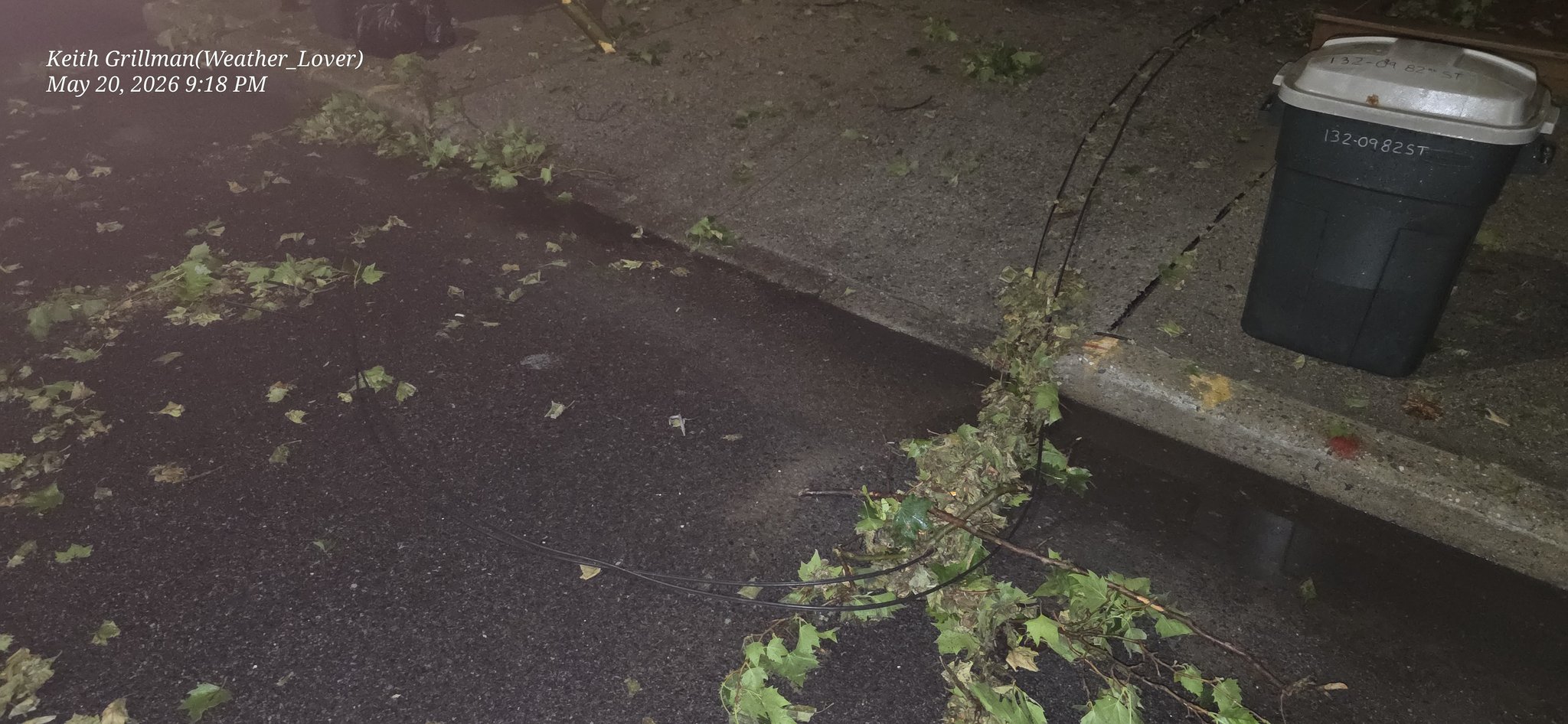 Power line damage in Ozone Park from severe thunderstorm
