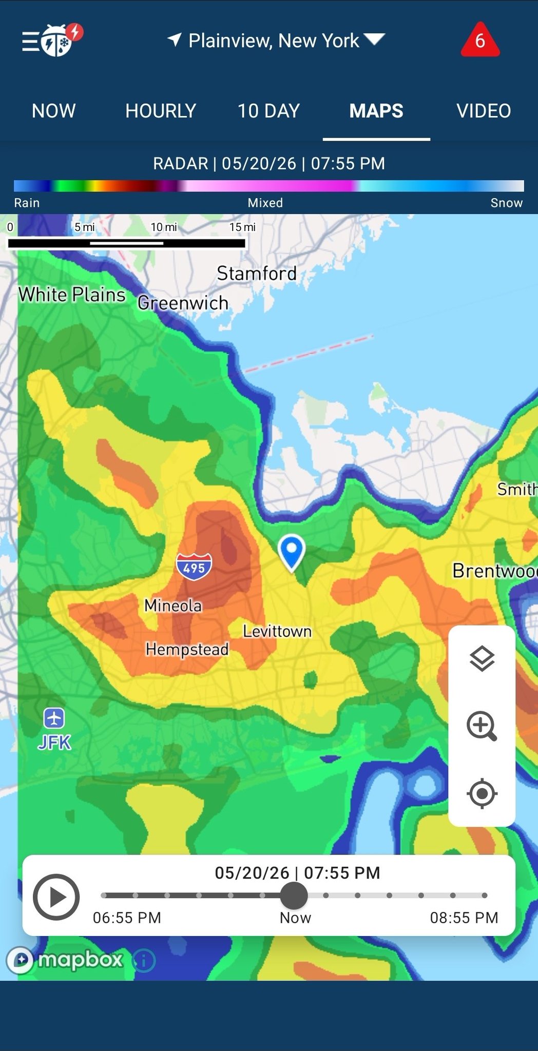 Dark storm clouds over Long Island