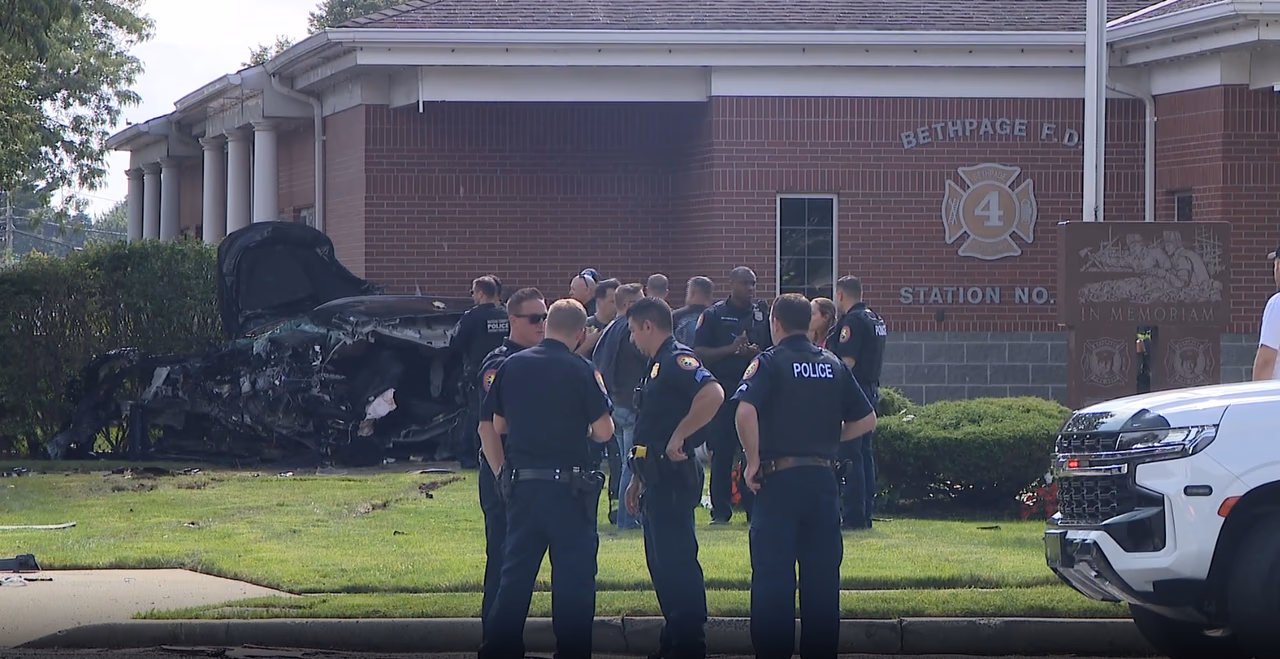 Car Plows Into Bethpage Fire Department Station 4, 2 Seriously Injured