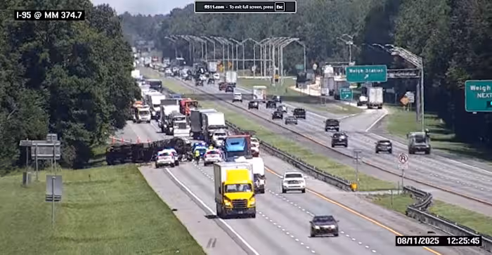 Semi-Truck Driver Killed in I-95 Rollover Crash in Nassau County, Florida