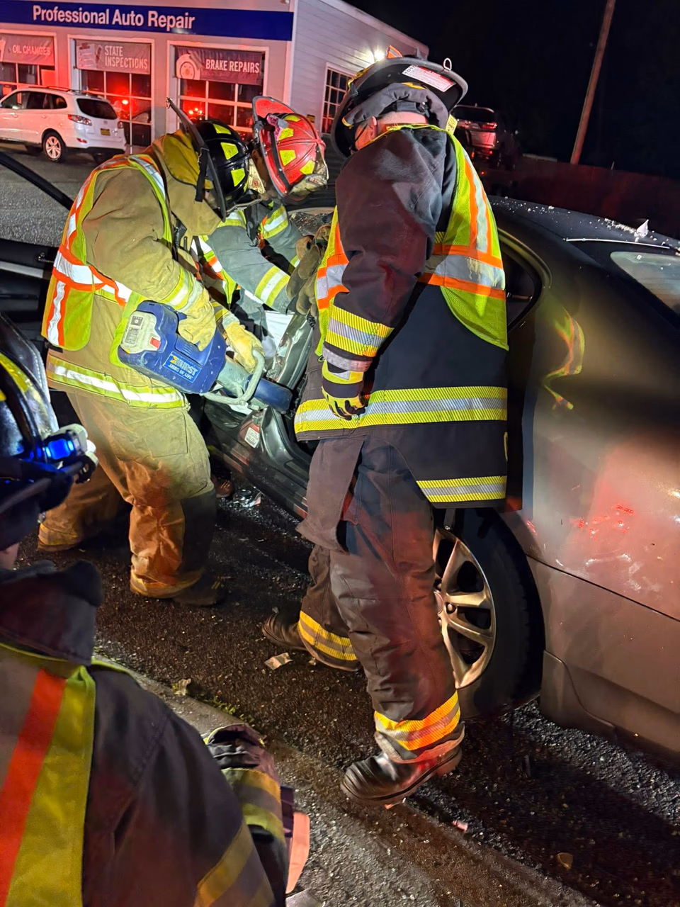 Two-Car Crash on Montauk Highway in Mastic Sends 3 to Hospital