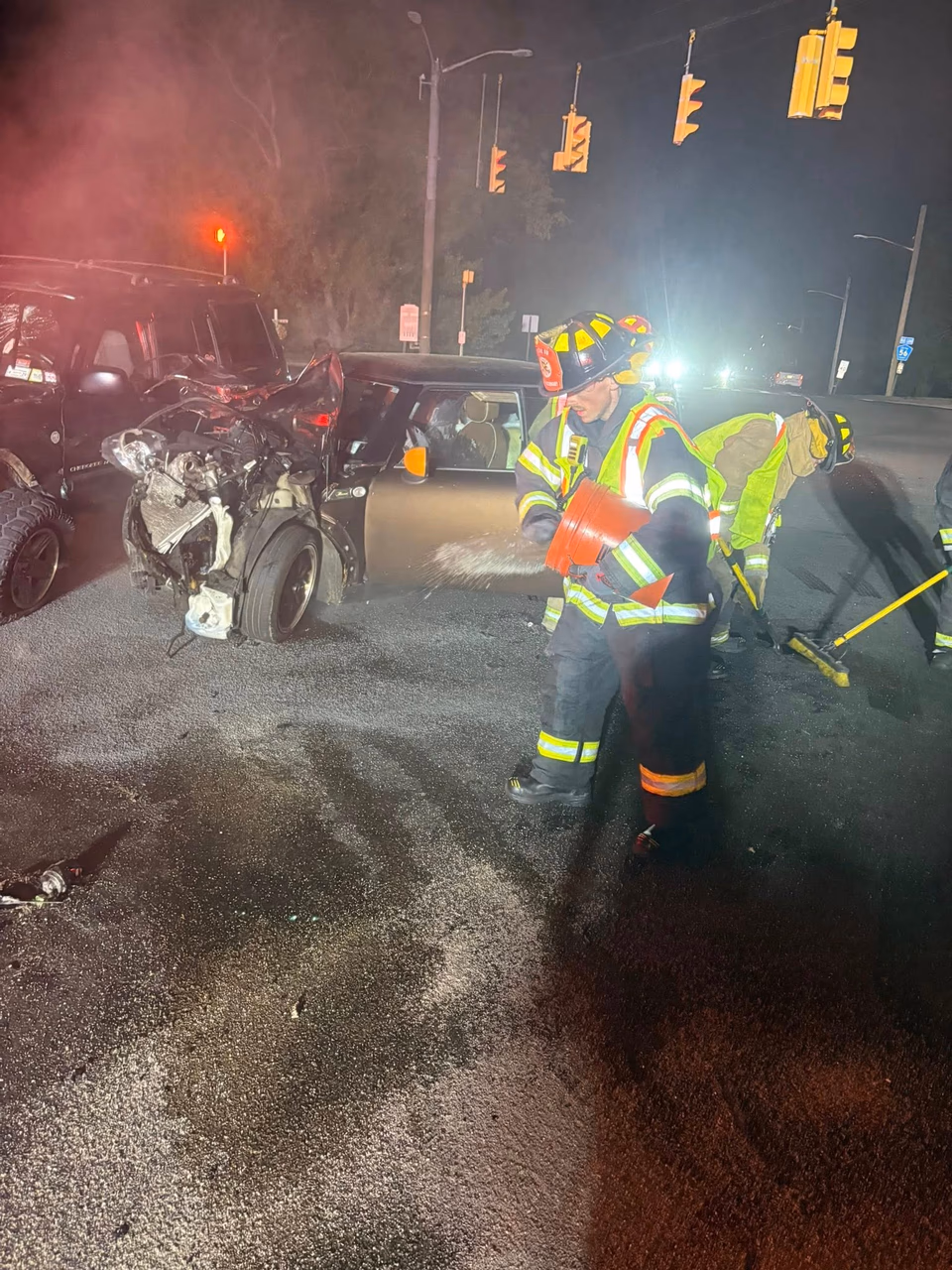 Jeep-Mini Cooper Crash on William Floyd Parkway at Victory Ave Injures Shirley Woman
