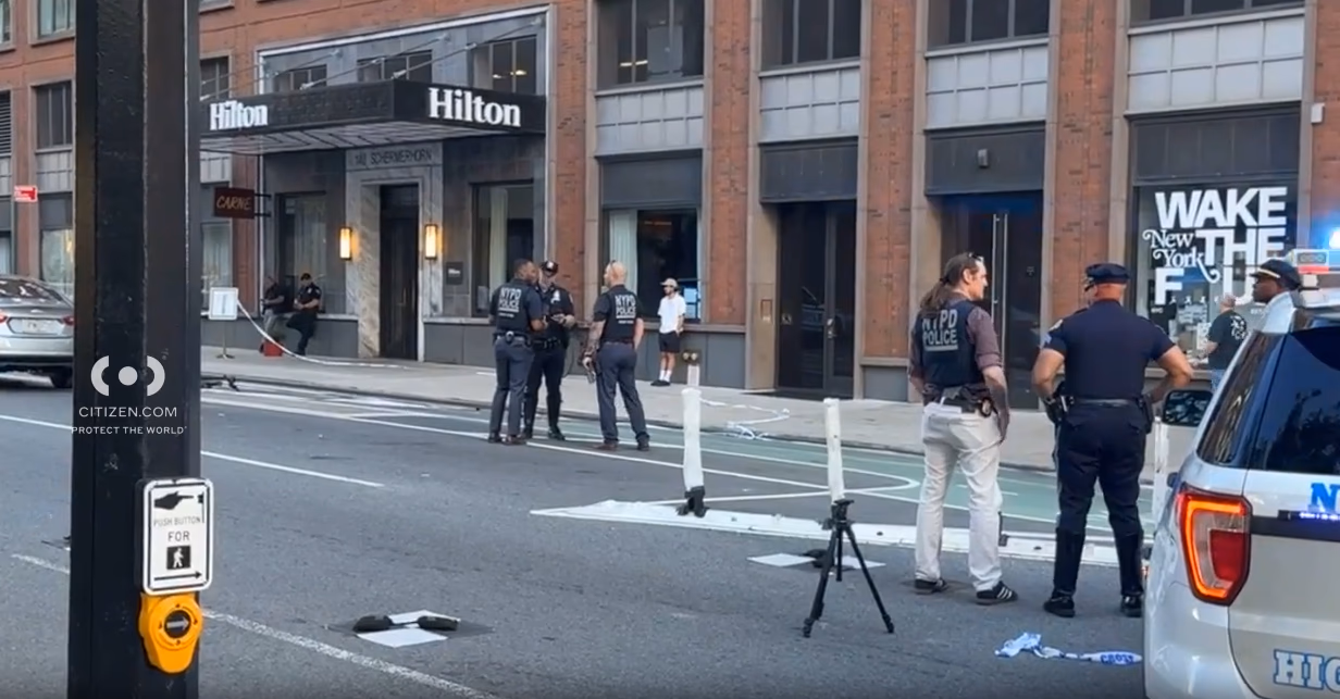 Man, 77, Killed in E-Bike Crash Outside Hilton Hotel Near Smith and Schermerhorn Streets in Downtown Brooklyn