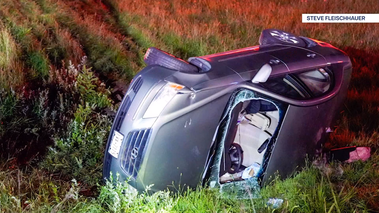 Car Overturns Near Exit 9 on Seaford-Oyster Bay Expressway Wednesday Night