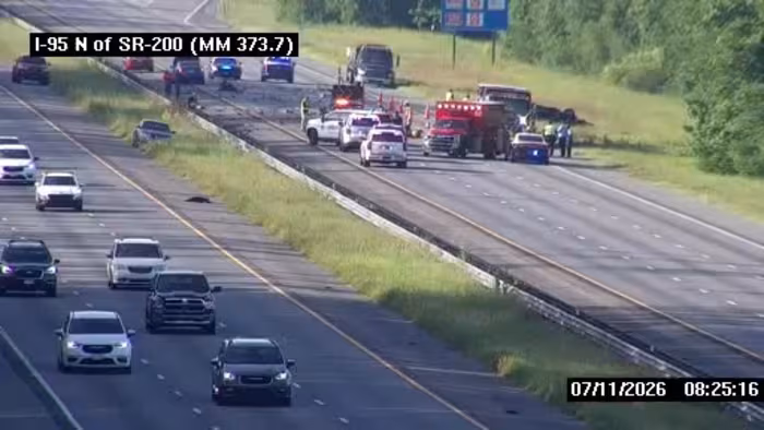 Fatal I-95 South Crash Near SR-200 Closes All Lanes in Nassau County, Florida