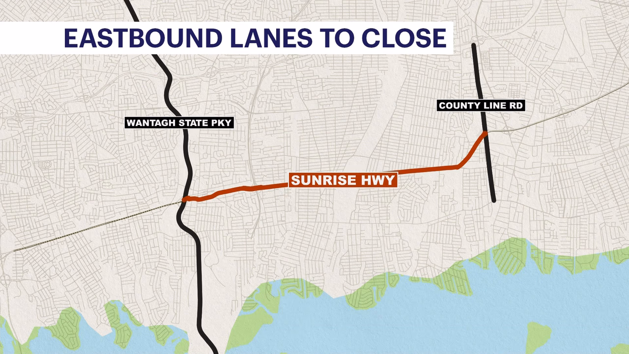 Sunrise Highway Eastbound Lanes to Close Nightly Between Wantagh Pkwy and County Line Rd for Pavement Work