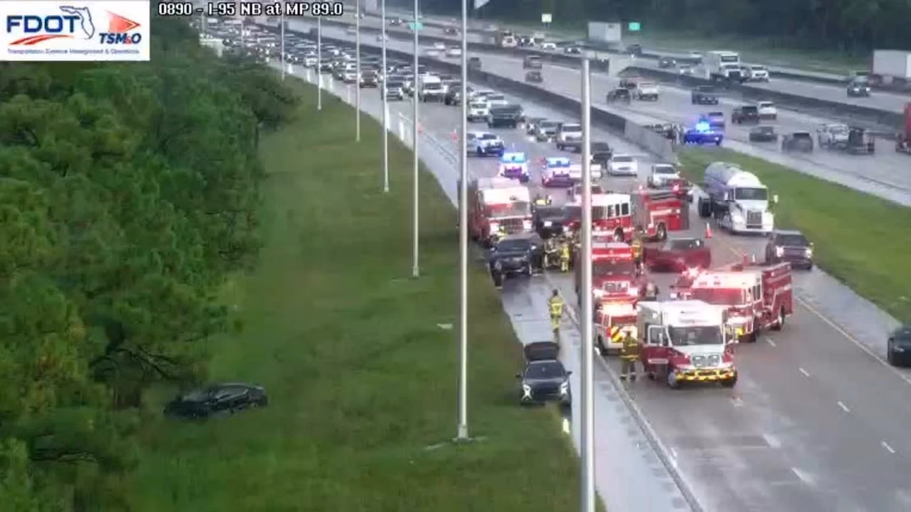 I-95 North Crash Near Mile Marker 89 in Martin County Blocks Two Right Lanes, Cleared by 6:57 p.m.