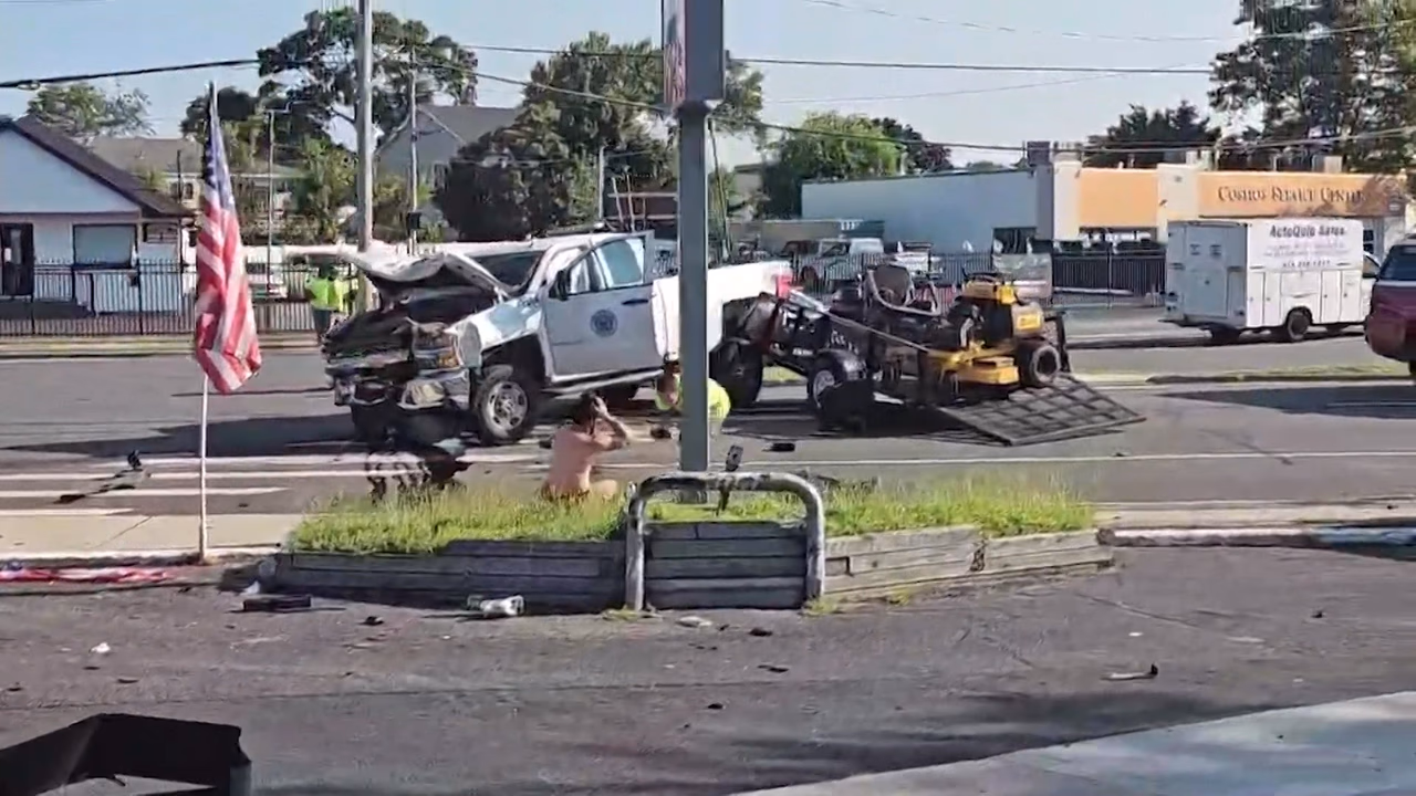 MTA Truck Hits Sedan at Route 109 and Herzel Blvd. in West Babylon Before Dawn