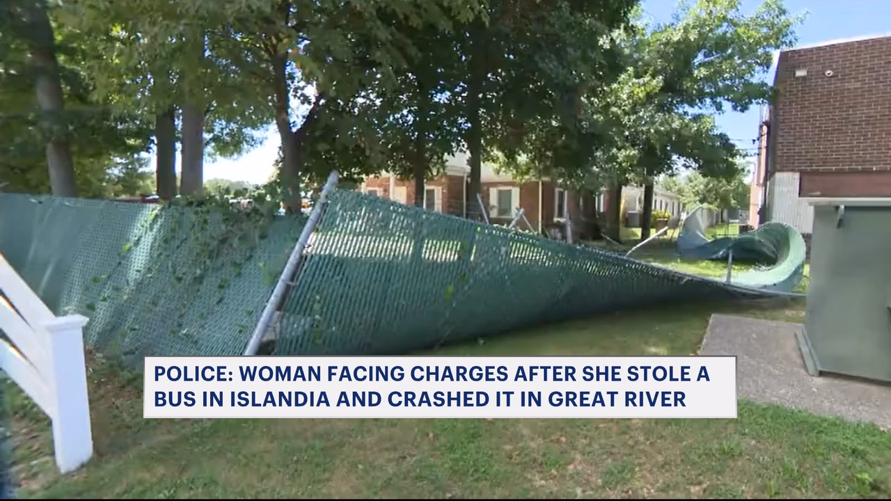 Woman Steals Islandia Bus Depot Vehicle, Crashes Into Parked Car on Bellmore Avenue