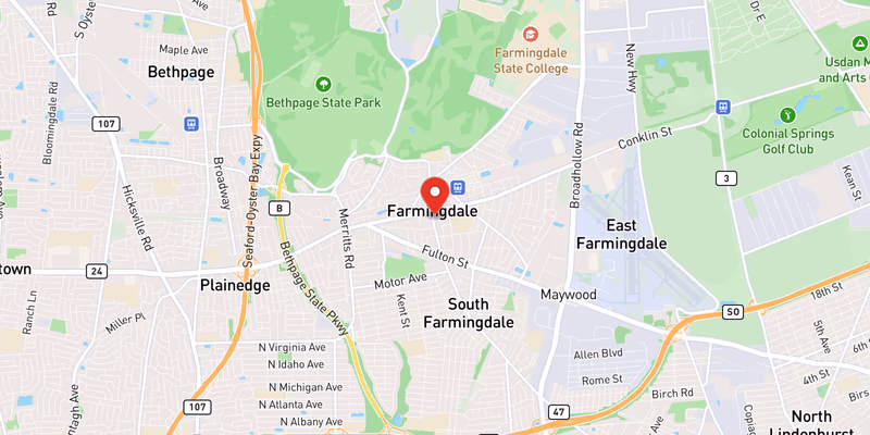 Map showing incident location at 40.7321, -73.4454