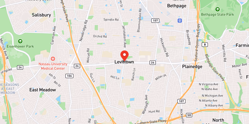 Map showing incident location at 40.7259, -73.5143