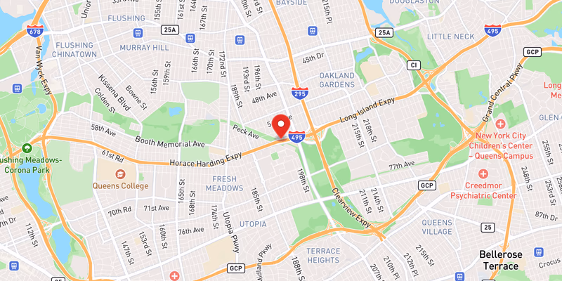 Map showing incident location at 40.7428, -73.7796