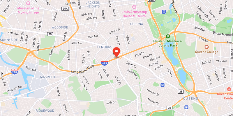 Map showing incident location at 40.7317, -73.8720