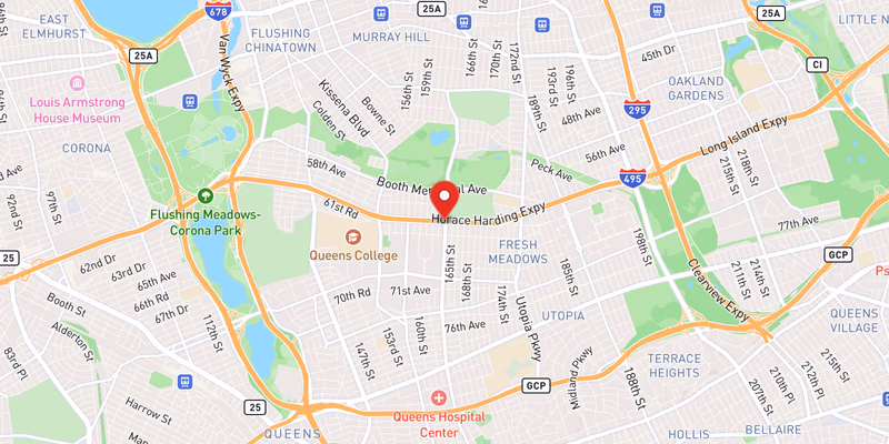 Map showing incident location at 40.7383, -73.8048