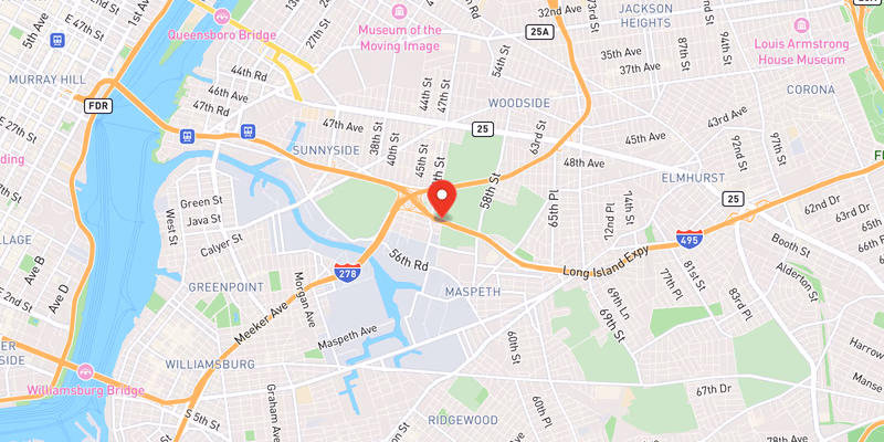 Map showing incident location at 40.7315, -73.9174