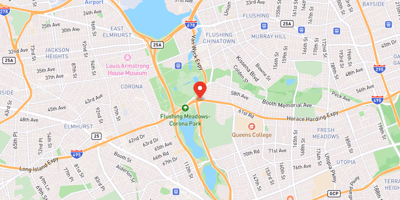 Map showing incident location at 40.7435, -73.8367