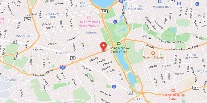 Map showing incident location at 40.7374, -73.8519