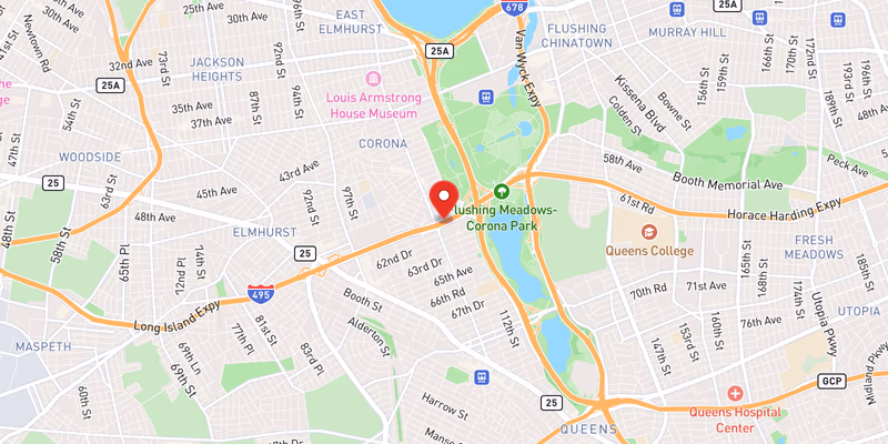 Map showing incident location at 40.7378, -73.8507