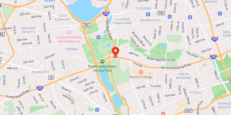 Map showing incident location at 40.7432, -73.8340