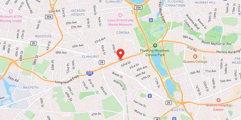 Map showing incident location at 40.7351, -73.8615