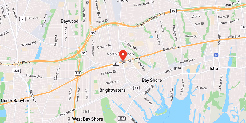 Map showing incident location at 40.7330, -73.2614