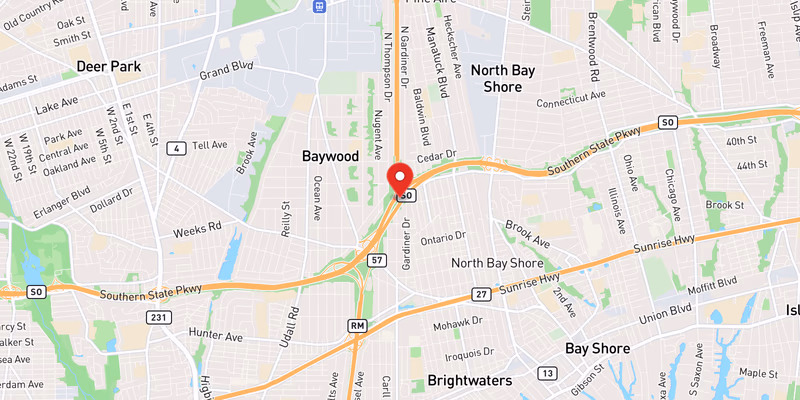 Map showing incident location at 40.7444, -73.2793