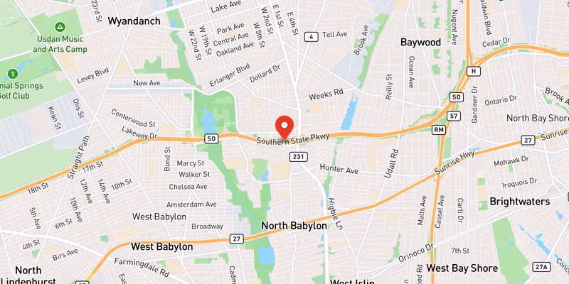 Map showing incident location at 40.7318, -73.3241