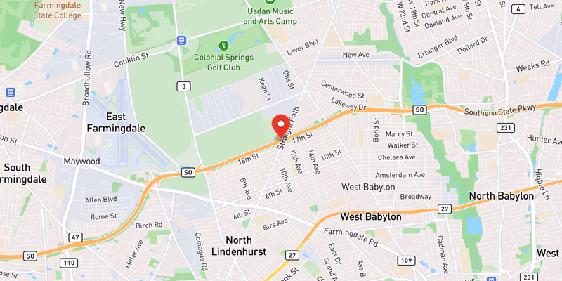 Map showing incident location at 40.7267, -73.3756