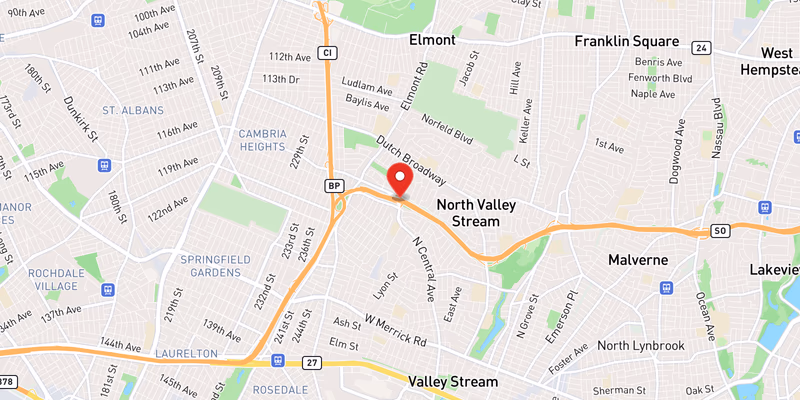 Map showing incident location at 40.6868, -73.7149
