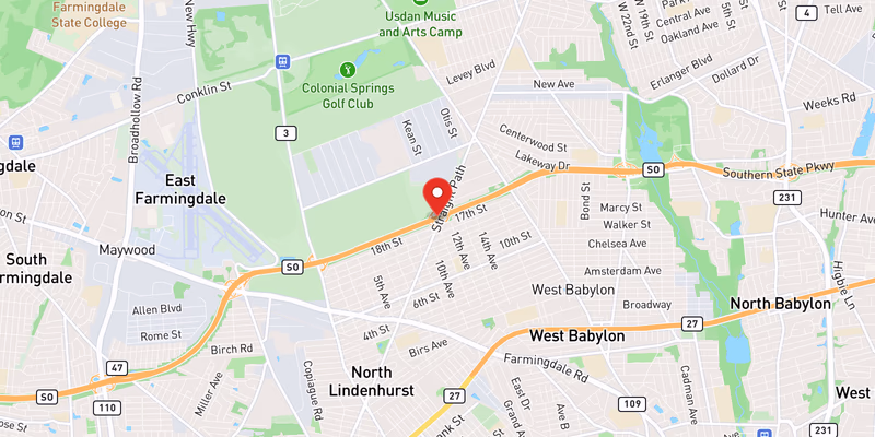 Map showing incident location at 40.7266, -73.3756