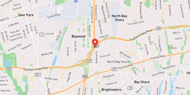 Map showing incident location at 40.7440, -73.2793