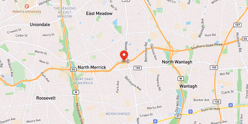 Map showing incident location at 40.6938, -73.5458