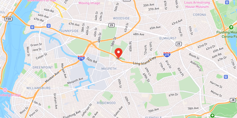Disabled Bus Blocks Left Lane on Westbound I-495 in Queens