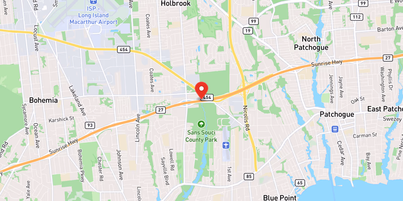 Map showing incident location at 40.7692, -73.0612