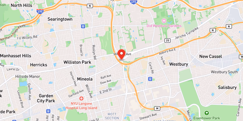 Map showing incident location at 40.7572, -73.6199