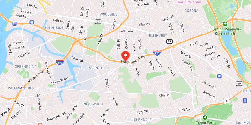 Map showing incident location at 40.7254, -73.8962