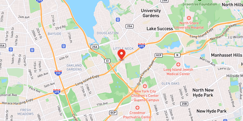 Map showing incident location at 40.7570, -73.7392