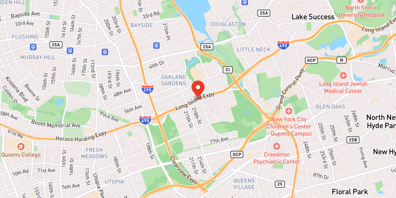 Map showing incident location at 40.7491, -73.7575