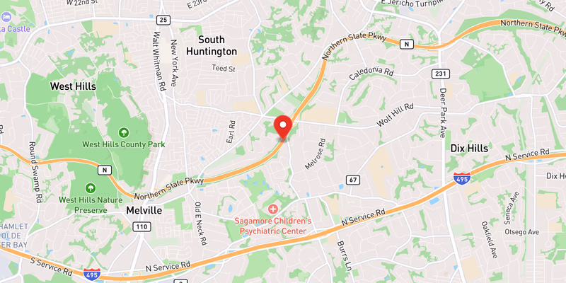 Map showing incident location at 40.8061, -73.3814