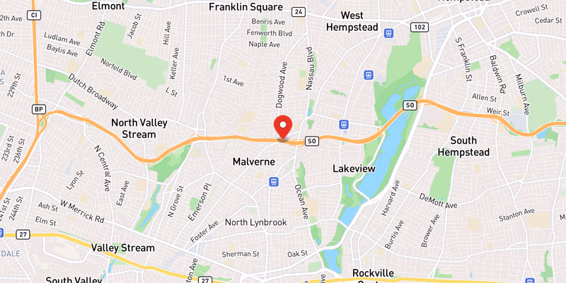 Map showing incident location at 40.6827, -73.6669