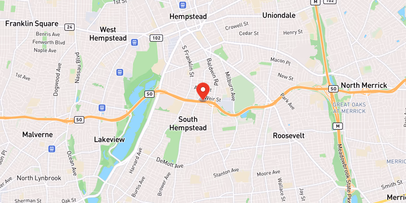 Map showing incident location at 40.6875, -73.6180