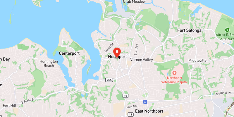 Map showing incident location at 40.9001, -73.3434