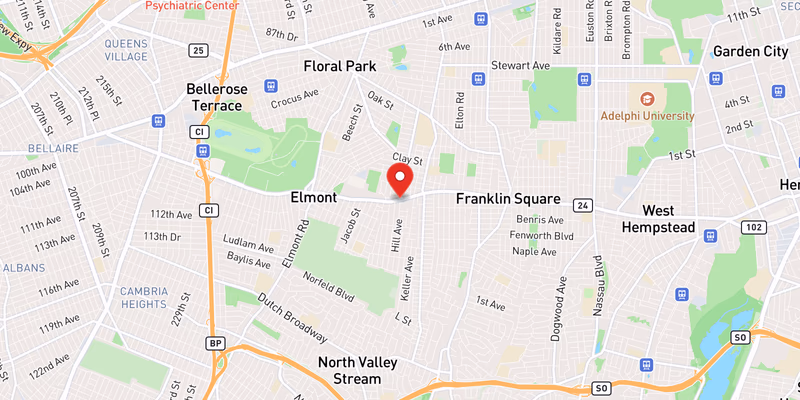 All Lanes Blocked by Flooding on NY 24 in Nassau County, July 6