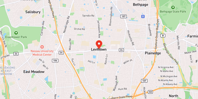 Map showing incident location at 40.7259, -73.5143