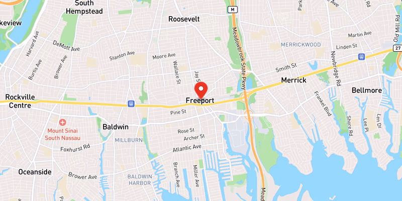 Map showing incident location at 40.6576, -73.5832