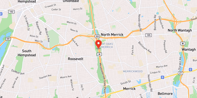 Map showing incident location at 40.6840, -73.5730