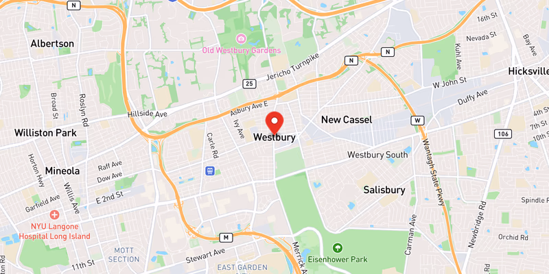 Map showing incident location at 40.7557, -73.5876