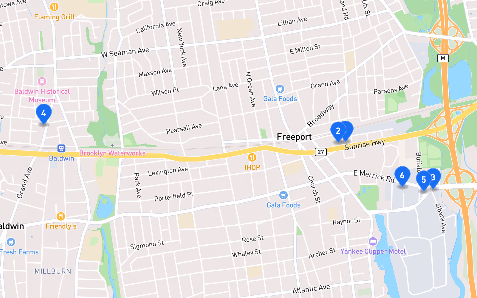 Map of best tire shops in Freeport, NY
