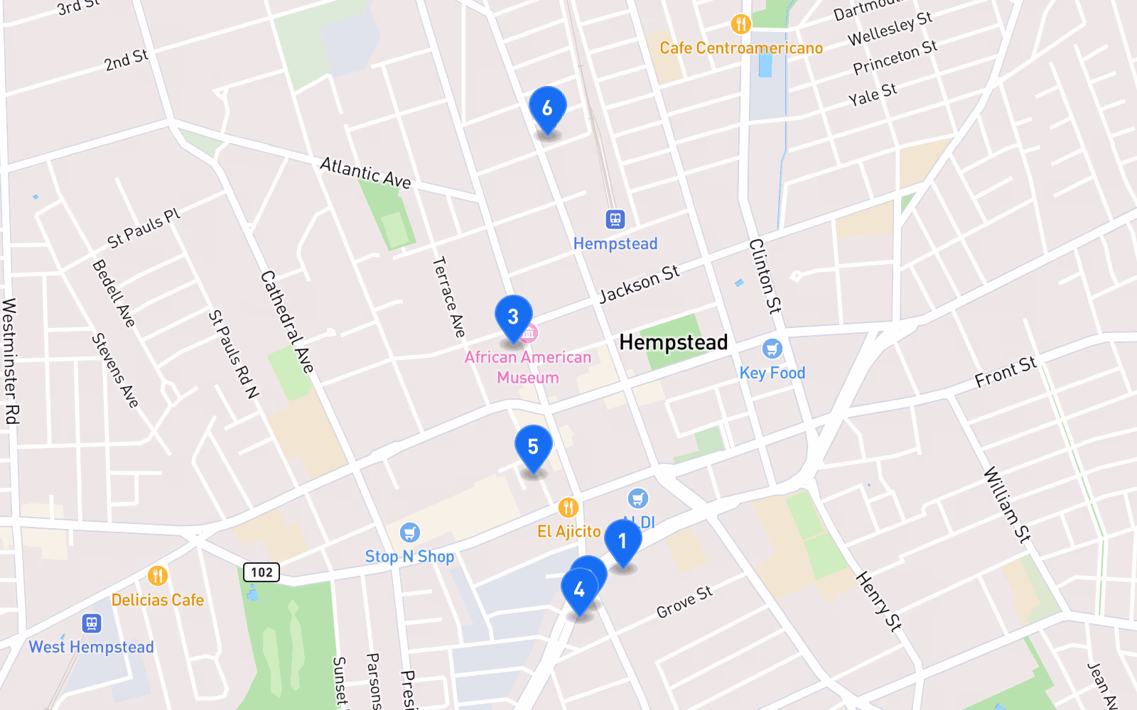 Map of best tire shops in Hempstead, NY