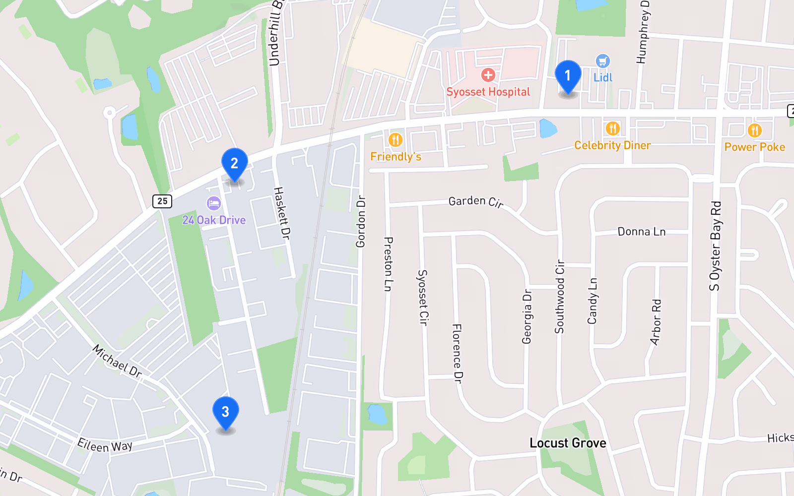 Map of best tire shops in Syosset, NY